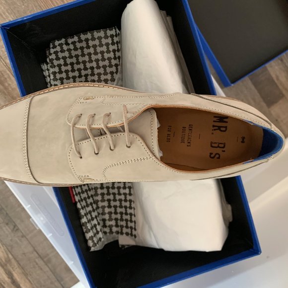 ?BRAND NEW? Mr. B Cream Suede cap toe Dress Shoe main image 2